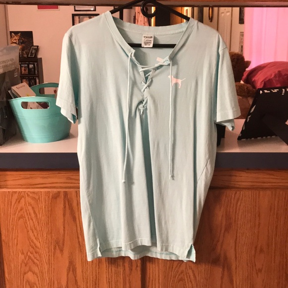 PINK Victoria's Secret Tops - ❌SOLD❌NWOT VS PINK lace up campus tee